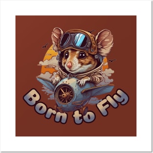 Born To Fly Cute Rat Posters and Art